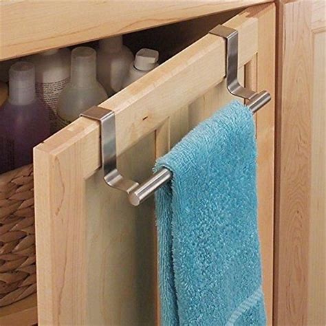 over the cabinet towel bar in stainless steel|cabinet door mount towel holder.